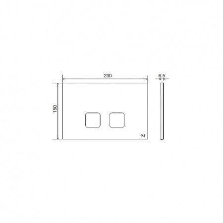 Панель механическая двойная OLI PLAIN, пластик, хром матовый