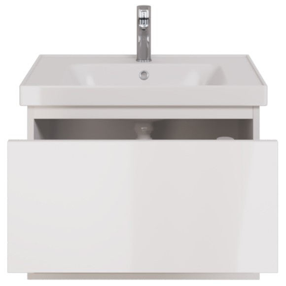 Тумба PERFECTO, 70 см, подвесная, 1 ящик, push-to-open, белый глянец