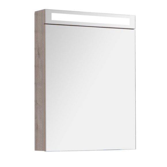 Шкаф зеркальный MAX, 60 см, 1 дверца, 2 стеклянные полки, дуб кантри