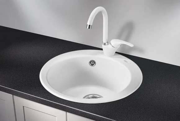 4801, АРКТИК (БЕЛЫЙ), кухонная мойка, кварц 4801, АРКТИК (БЕЛЫЙ), кухонная мойка, кварц