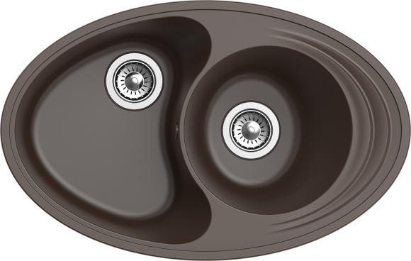 EWIGSTEIN Мойка ELEGANT W90KF  1,5-чаши+крыло 820*520мм шоколад арт.EW-