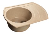 GRANFEST Мойка RONDO 650L  1-чаша+крыло 650*500мм песочный арт.GF-