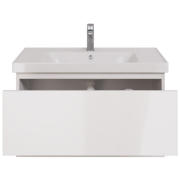 Тумба PERFECTO, 90 см, подвесная, 1 ящик, push-to-open, белый глянец