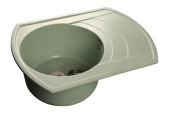 GRANFEST Мойка RONDO 650L  1-чаша+крыло 650*500мм салатовый арт.GF-