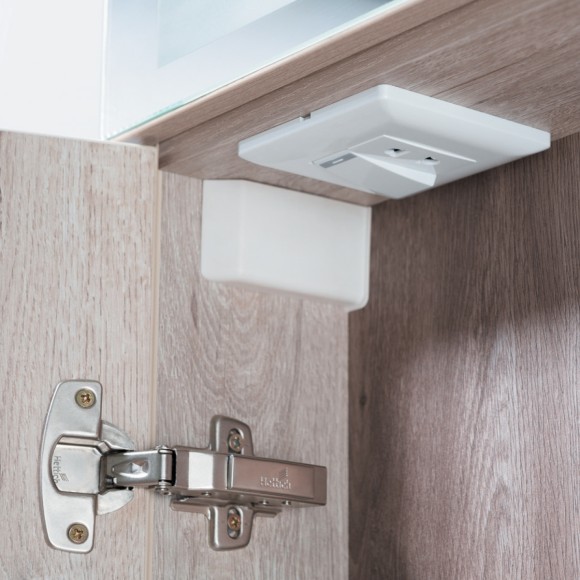 Шкаф зеркальный MAX, 70 см, 2 дверцы, 4 стеклянные полки, дуб кантри