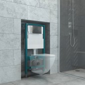 Кнопка смыва EvaGold 03, пластик круг серый матовый для инсталляции EvaGold 400 и EvaGold 500 