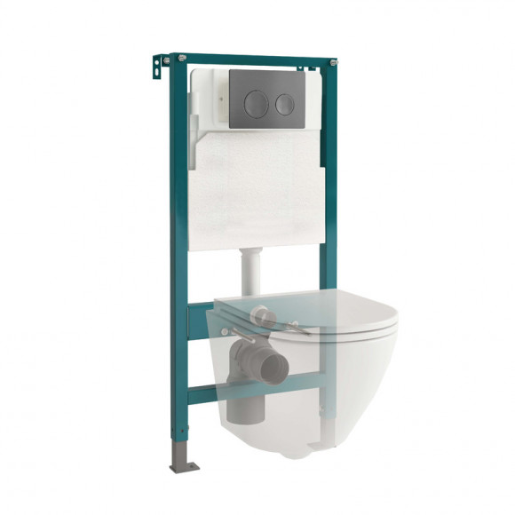 Кнопка смыва EvaGold 03, пластик круг серый матовый для инсталляции EvaGold 400 и EvaGold 500 