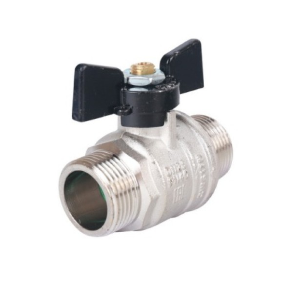 Кран шаровый 1/2" ВР х 1/2" НР "бабочка" черная JIF