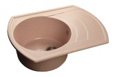 GRANFEST Мойка RONDO 650L  1-чаша+крыло 650*500мм светло-розовый арт.GF-