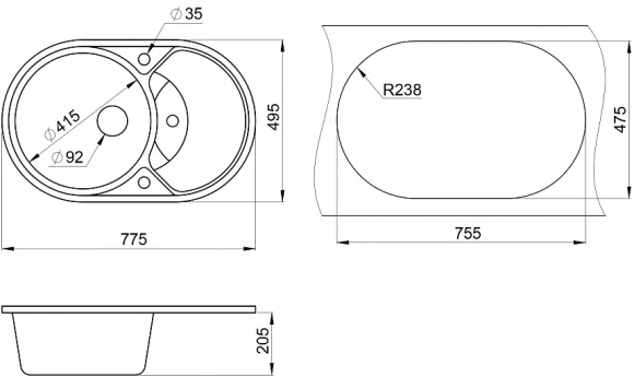 7801, ПИРИТ, кухонная мойка, кварц 7801, ПИРИТ, кухонная мойка, кварц