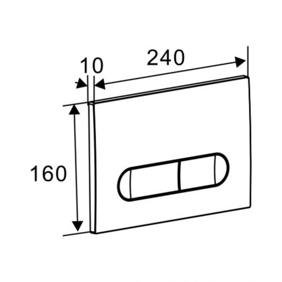 Кнопка смыва EvaGold 04, пластик овал серый матовый для инсталляции EvaGold 400 и EvaGold 500 