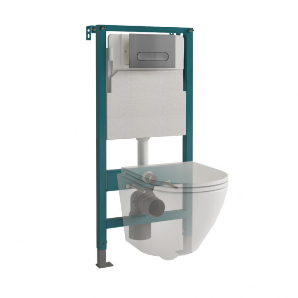 Кнопка смыва EvaGold 04, пластик овал серый матовый для инсталляции EvaGold 400 и EvaGold 500 