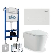 TIMO Комплект 3 в 1 унитаз белый INARI + инсталляция + кнопка смыва INARI глянцевая белая с шумоизоляцией и креплениями TIMO Комплект 3 в 1 унитаз белый INARI + инсталляция + кнопка смыва INARI глянцевая белая с шумоизоляцией и креплениями