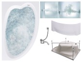 Комплект Акриловая ванна TIMO IVA1610R+Каркас + Слив-перелив+Гидромассаж 6 форсунок+Гидромассаж спины 3 форсунки+Фронтальная панель