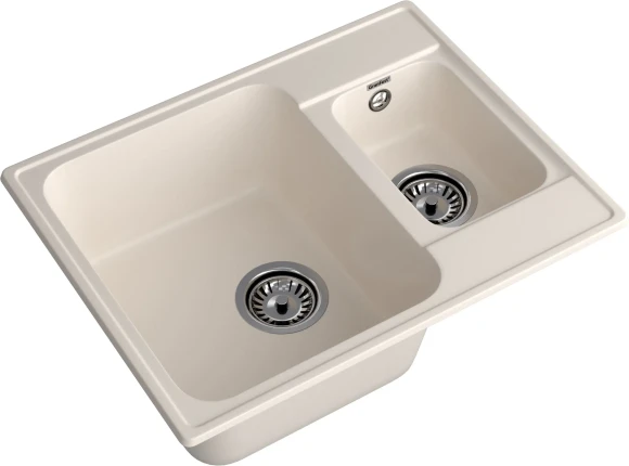 GRANFEST Мойка QUARZ 09  1,5-чаши 620*480мм белый арт.GF-Z-