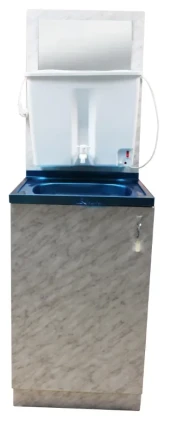 50 Рукомойник белый мрамор  с зеркалом ( под мойку 50*50)