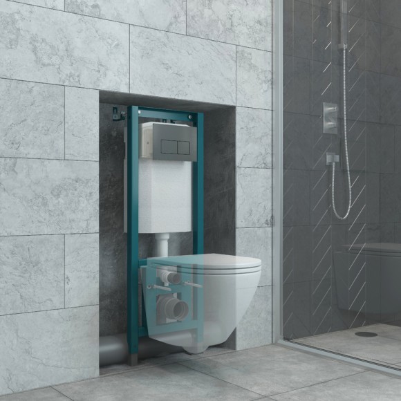 Кнопка смыва EvaGold 05, пластик квадрат серый матовый для инсталляции EvaGold 400 и EvaGold 500 