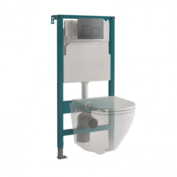 Кнопка смыва EvaGold 05, пластик квадрат серый матовый для инсталляции EvaGold 400 и EvaGold 500 