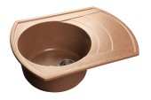 GRANFEST Мойка RONDO 650L  1-чаша+крыло 650*500мм терракот арт.GF-