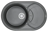 7801, ШВАРЦ (чёрный металлик)  кухонная мойка, кварц