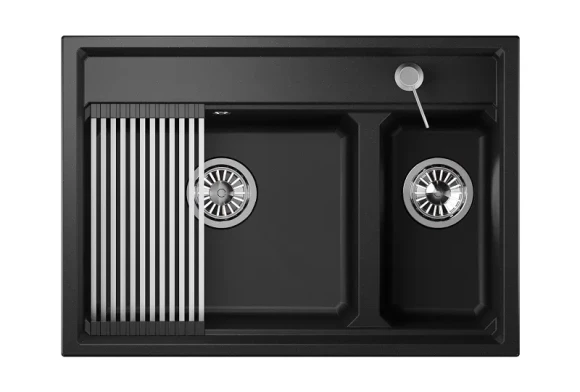 KS-7302, ЧЁРНЫЙ  кухонная мойка, кварц