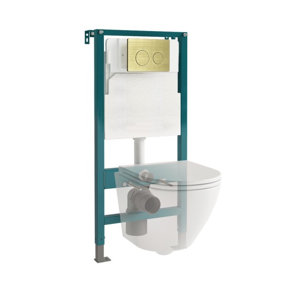 Кнопка смыва EvaGold 03, пластик круг золото для инсталляции EvaGold 400 и EvaGold 500 