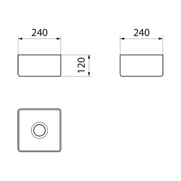 Умывальник Point Аврора 24 PN43101 квадратный, белый