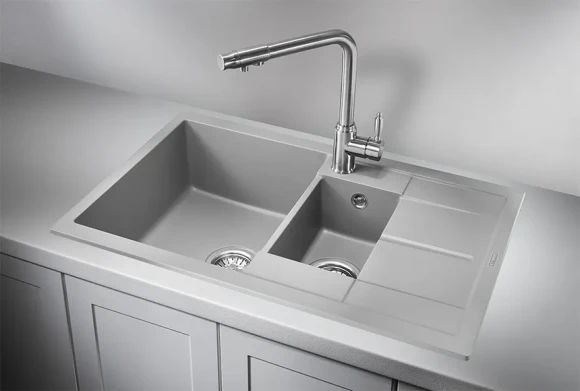 7802, АЛЮМИНИУМ, кухонная мойка, кварц