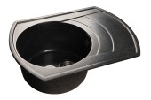 GRANFEST Мойка RONDO 650L  1-чаша+крыло 650*500мм черный арт.GF-