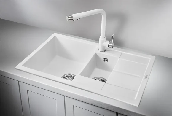 7802, АРКТИК (БЕЛЫЙ), кухонная мойка, кварц