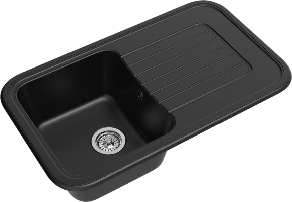 EWIGSTEIN Мойка ANTIK 60F  1-чаша+крыло 860*510мм черный арт.EW-