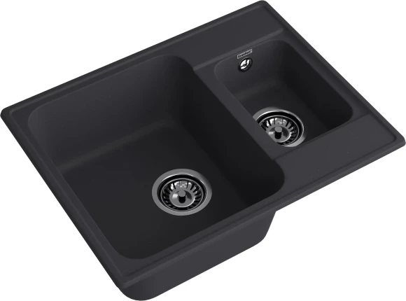 GRANFEST Мойка QUARZ 09  1,5-чаши 620*480мм черный арт.GF-Z-