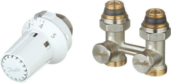 Узел нижнего подключения Danfoss 013G2239 с термостатом, прямой, универсальный