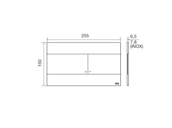 Панель механическая двойная OLI SLIM, пластик, черный, Oliveira