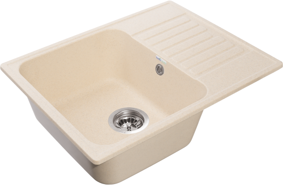 GRANFEST Мойка QUARZ 13  1-чаша+крыло 620*480мм бежевый арт.GF-Z-