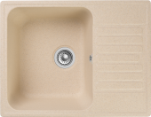 GRANFEST Мойка QUARZ 13  1-чаша+крыло 620*480мм бежевый арт.GF-Z-