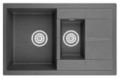 7802, ГРАФИТ (ЧЁРНО-СЕРЫЙ), кухонная мойка, кварц 7802, ГРАФИТ (ЧЁРНО-СЕРЫЙ), кухонная мойка, кварц