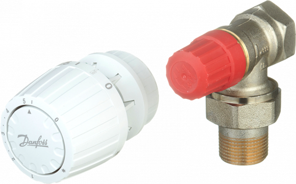 Запорный вентиль Danfoss 013G2235 3/4&quot; с термостатом, угловой, для двухтрубной системы