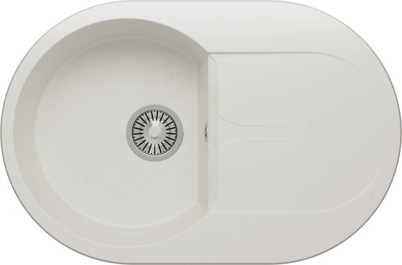 Кухонная мойка Polygran ATOL-760 №36 Белый Хлопок