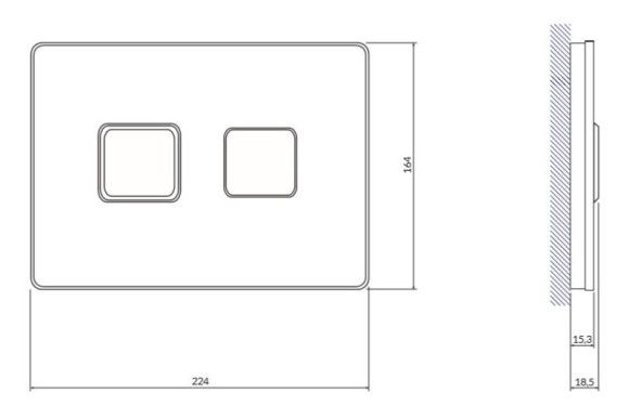 Кнопка ACCENTO SQUARE для AQUA 50 пневматическая стекло белый