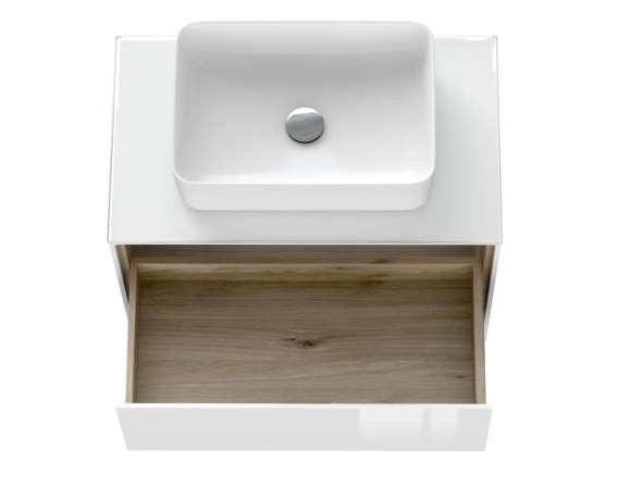 Тумба под раковину подвесная LOUNA 80 со столешницей белый