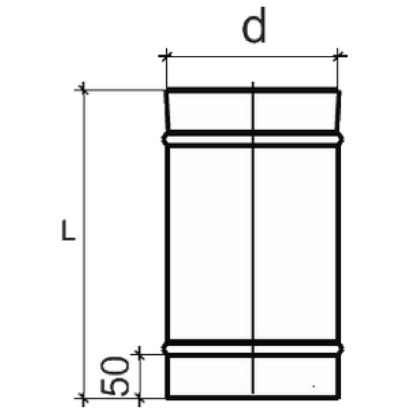 Дымоход (нерж. сталь 0,5мм) L=0,25м Ф110 Дымоход (нерж. сталь 0,5мм) L=0,25м Ф110