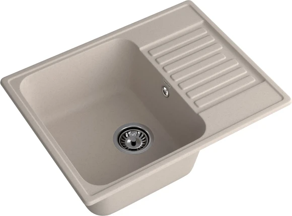 GRANFEST Мойка QUARZ 13  1-чаша+крыло 620*480мм песочный арт.GF-Z-