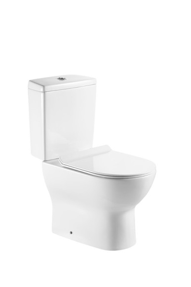 A080 Унитаз-компакт, сиденье тонкое ДП, крепления, арматура, гориз. выпуск 