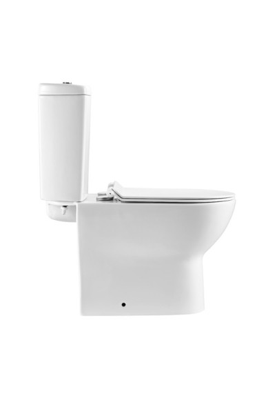 A080 Унитаз-компакт, сиденье тонкое ДП, крепления, арматура, гориз. выпуск 