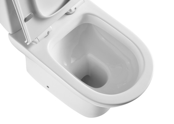 A080 Унитаз-компакт, сиденье тонкое ДП, крепления, арматура, гориз. выпуск 