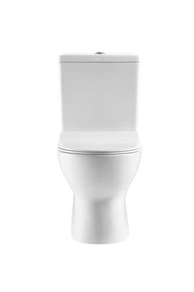 A080 Унитаз-компакт, сиденье тонкое ДП, крепления, арматура, гориз. выпуск 