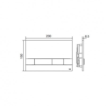 Панель механическая двойная OLI Narrow, пластик, хром глянцевый