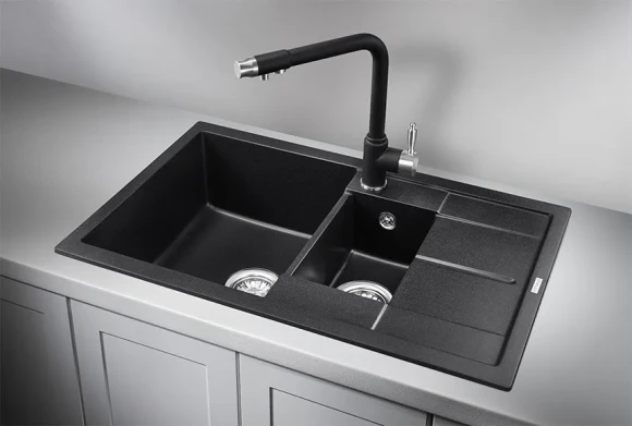7802, ЧЁРНЫЙ, кухонная мойка, кварц 7802, ЧЁРНЫЙ, кухонная мойка, кварц