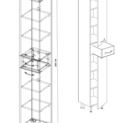 Пенал-шкаф 30( с ящиком)